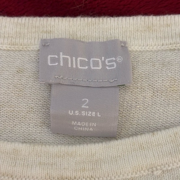 Chico's Off-White Crew Neck Sweater - Picture 2 of 8